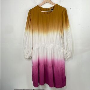 Universal Thread Women's GauzyTie-Dye Long Sleeve Tiered Dress Size XXL